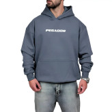 هودی پنبه سه نخ طوسی مدل پگادور