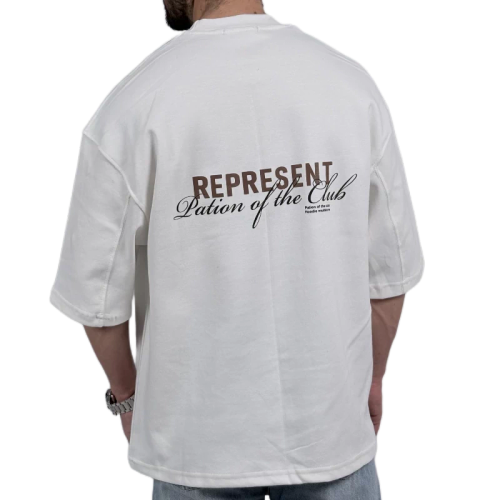 تیشرت مردانه گرم بالا سفید مدل REPRESENT